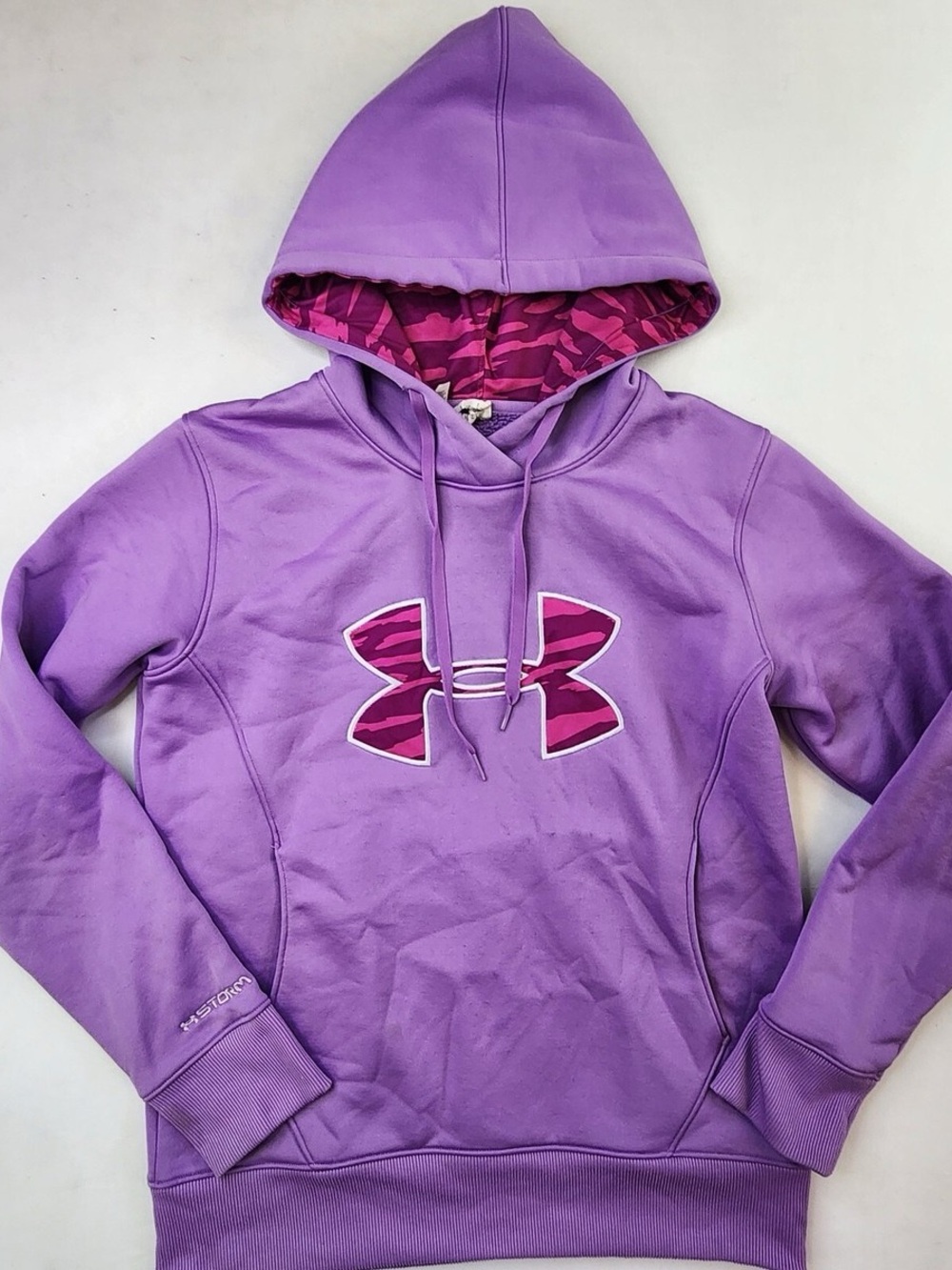 Under Armour Purple Hooded Pullover with Pink Camo Logo